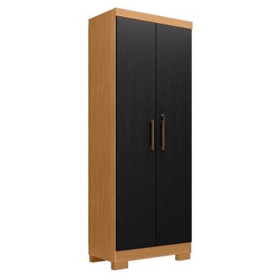 Armário Multiuso Max Plus 2 Portas 4 Prateleiras MDF-MDP 60,9cm Cinamomo Preto Zanzini Móveis