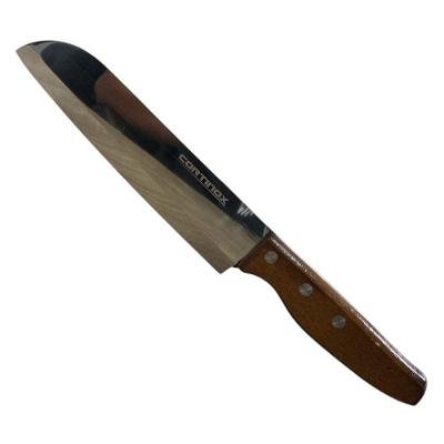 Faca Chef 29cm com Cabo de Madeira Lâmina em Aço Inox Marrom Thika Importadora