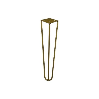 Pé de Metal para Móveis G41 Hairpin Legs 30cm Dourado para Mesa de Canto e Rack Gran Belo