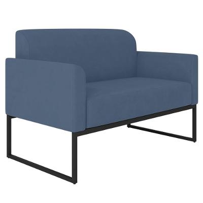 Poltrona Namoradeira Isabella G19 Decorativa Azul Marinho Preto Gran Belo