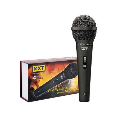 Microfone com Fio M-K5 para Uso Profissional Cabo 3 Metros Preto Grupo MXT