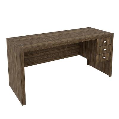 Mesa para Escritório ME4113 com 3 Gavetas MDP Nogal Gran Belo