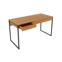 Mesa Secretária Escritório Me4156 C/ 1 Gaveta Amêndoa/preto - Tecno Mobili - 1