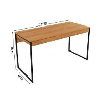 Mesa Secretária Escritório Me4156 C/ 1 Gaveta Amêndoa/preto - Tecno Mobili - 2