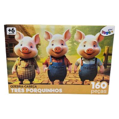 Quebra Cabeça Infantil Três Porquinhos 160 Peças 6374 Educativo Mini Toys