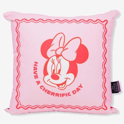 Almofada Minnie Mouse Baby Fruit 40x40 Conforto para Descanso Rosa Disney