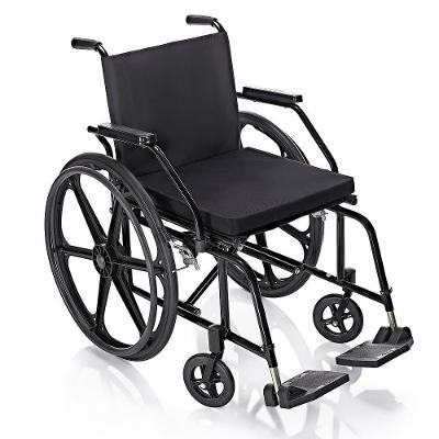 Cadeira de Rodas Prolife Pl4001 Dobrável em X Pneu Maciço Aço Carbono Assento Almofadado Preto