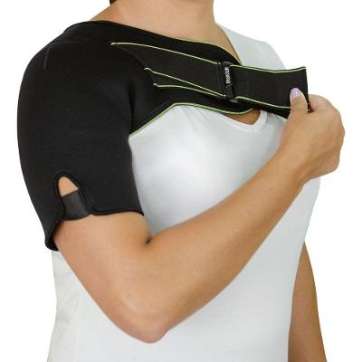 Suporte para Ombro Ortopédico Mercur com Ajuste Duplo Bilateral em Neoprene Preto Tamanho P