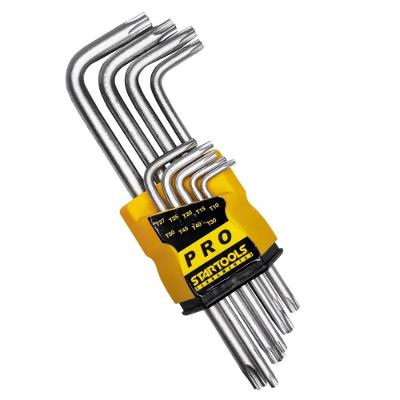 Conjunto de Chaves Torx Médias 9 Peças em Aço Carbono Prata Startools