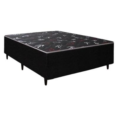 Cama Box Conjugada Casal Ortopédica 43x138x188 Espuma Tecido Preto