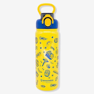 Garrafa Galaxy Minions 650ML Parede Dupla em Plástico e Aço Inoxidável Amarelo Universal