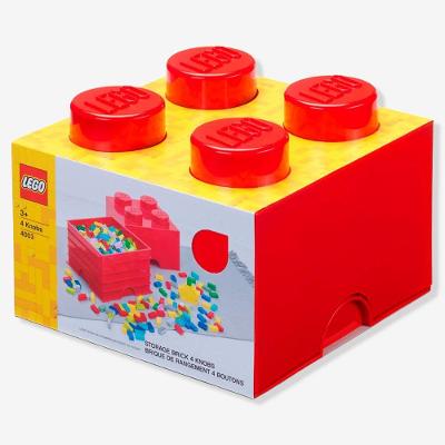 Caixa Organizadora Caixa Lego 4 Botões com Gaveta em Polipropileno Transparente Zonacriativa