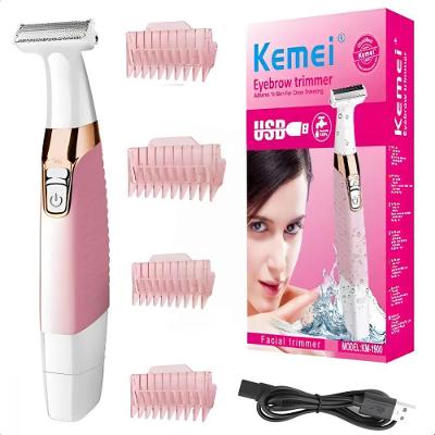 Depilador Elétrico Feminino Multifunção Recarregável Lavável Kemei Bivolt