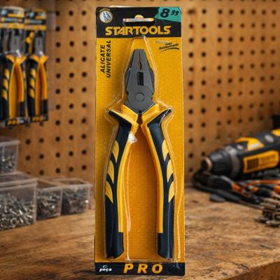 Alicate Universal 8pol AR0090 Cabo Emborrachado Aço Amarelo e Preto Startools