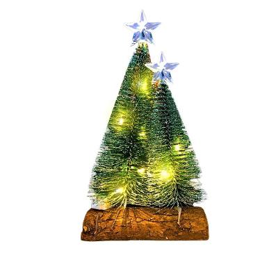 Mini Árvore de Natal Dupla Cedro Brilhante de Mesa com Led Amarelo ZSS-079 Verde Altomex