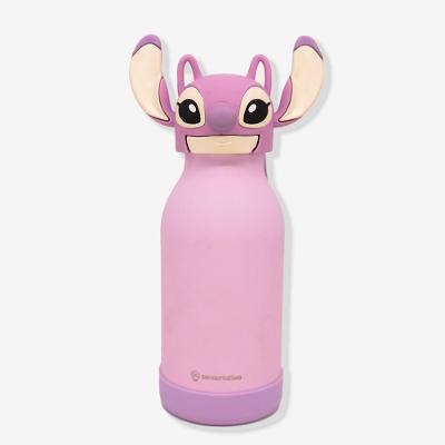 Garrafa Térmica Funny Angel 0,5L em Aço Inoxidável com Canudo para Uso Diário Rosa Disney