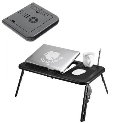Mesa Suporte para Notebook com Coolers Base Refrigerada Altura Ajustável Dobrável com Porta Copos