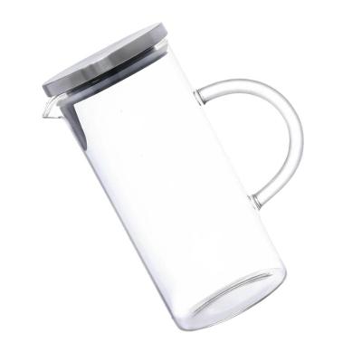 Jarra de Vidro Borossilicato Mirage 1L com Tampa Inox para Bebidas Prata Hauskraft