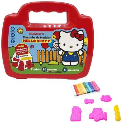 Massinha de Modelar Maleta Hello Kitty Kit 10 Cores com Moldes Leo & Leo