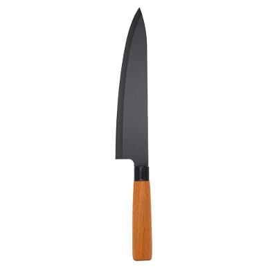 Faca Chef 8 Inox Premium Wood Black em Aço Inoxidável com Cabo de Madeira para Cozinha Tuut