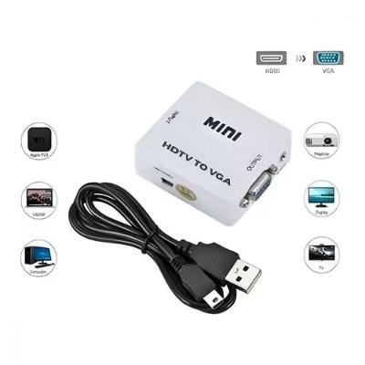 Conversor Adaptador HDTV para VGA KAP-V095 com Áudio P2 Branco Kapbom