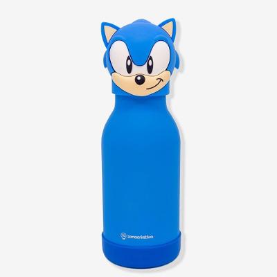 Garrafa Térmica Funny Sonic 500ML em Aço Inoxidável com Canudo Azul Sega