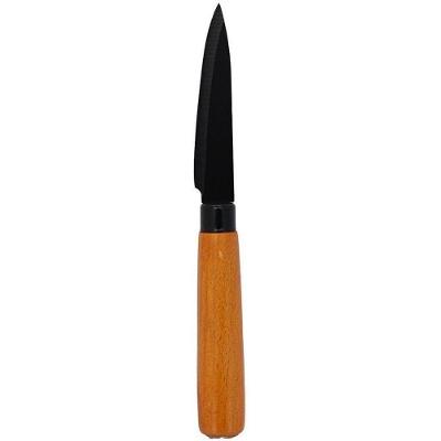 Faca para Legumes 3 Inox Premium Wood Black para Descascar e Fatiar Frutas Tuut