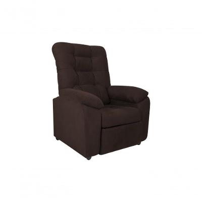 Poltrona Reclinável Onix Suede Marrom Confortável com Apoio para Pés para Sala de Estar Matrix