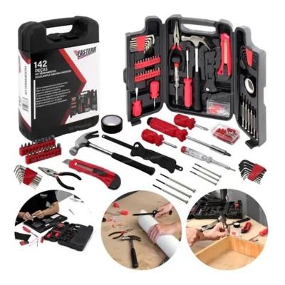 Kit Jogo de Ferramentas Multiuso 142 Peças com Maleta para Manutenção Residencial Makeda