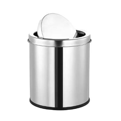 Lixeira Basculante 12L Aço Inox Tampa Giratoria Vai e Vem para Cozinha e Banheiro