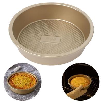 Forma Redonda Antiaderente 25cm 2,1L Aço Carbono Dourado para Bolo e Torta The Secret