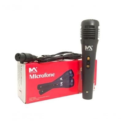 Microfone Dinâmico Profissional com Fio 1,2 Metros P10 Preto Max Midia