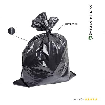 Saco de Lixo 400L Reforçado Plástico Preto Kit 20 Unidades Higipack