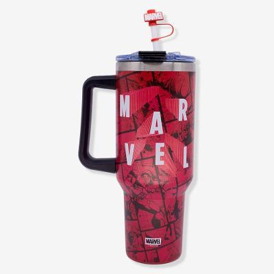 Copo Térmico Tumbler 1,2L para Bebidas em Aço Inoxidável e Plástico Transparente Marvel