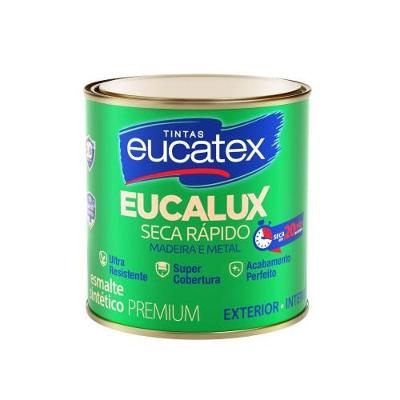 Tinta Esmalte Eucalux Platina 225ml Brilho Metálico para Metais e Madeiras Prata Eucatex