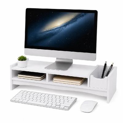 Suporte para Monitor com Gavetas Organizadoras de Mesa Branco Yeet