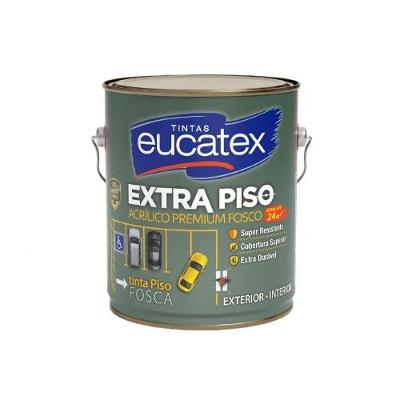 Tinta Acrílica para Piso Tinta Extra Piso Uso Interno e Externo Preto 3,6L Eucatex
