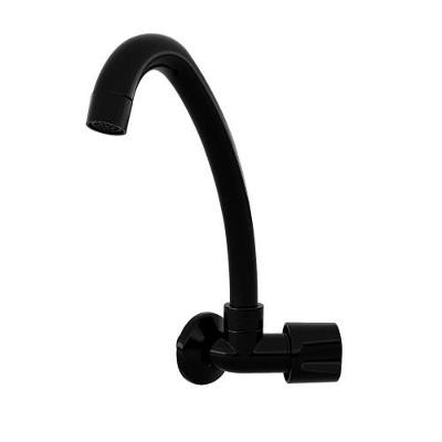 Torneira para Cozinha Parede Bica Alta Slim Tulipa com Alavanca em Plástico ABS Preto Socel