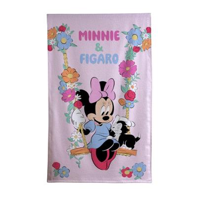 Toalha de Banho Infantil Minnie 115x70cm Algodão Felpuda Rosa Claro Döhler