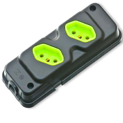 Tomada em Barra Robust 2T 2P+T 20A Preto com Verde 28310200117 Fiolux