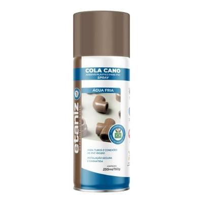 Spray Cola para Pvc Água Fria 250ml Adesivo para Tubos e Conexões Etaniz