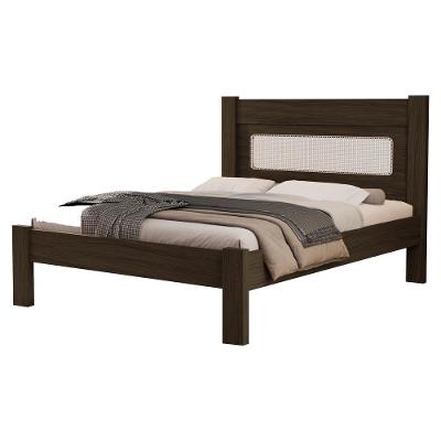 Cama de Casal 199x145cm Modelo 3023 em Mdf Marrom Clara Chocolate Milani Movelaria