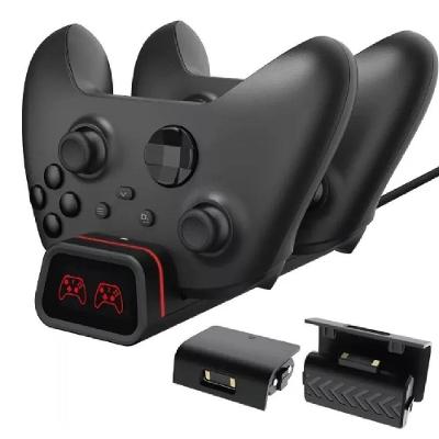 Carregador Dobe para Controle Xbox One e Séries S e X com 2 Baterias 800mAh Preto