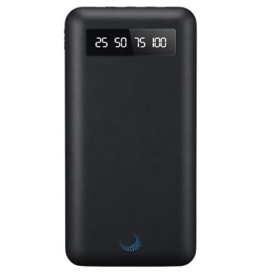Power Bank MDM Moderno Fosco com Logo Led Azul com Display Digital Led Preto