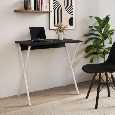 Mesa para Computador X Retangular Estrutura em Ferro 90cm Branco e Preto UP Home