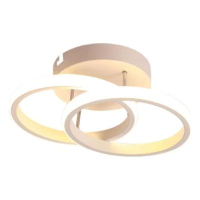 Lustre Plafon Led 2 Arcos Moderno 40W Bivolt 3 Cores de Luz Preto e Branco Carisma