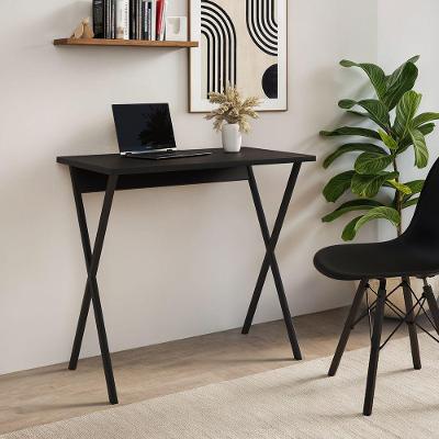 Escrivaninha X para Home Office em Ferro 120cm Preto com Tampo para Computador UP Home