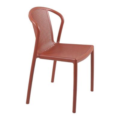 Cadeira Summa Louise em Polipropileno Assento Fixo Terracota Suporta 182kg Tramontina
