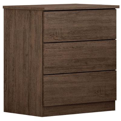Mesa de Cabeceira 028 New Canion 3 Gavetas Mdf Mdp Marrom Móveis Valverde