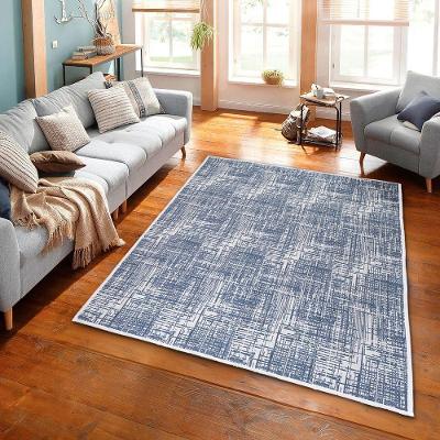Tapete para Sala Casale Rústico Azul 150cm X 200cm Jacquard Base Antiderrapante J. Serrano